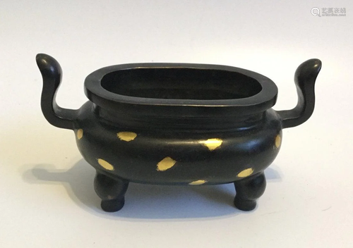 A Chinese Bronze Censer with Splash Gold