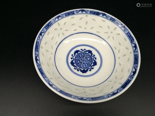 Chinese Antique Blue and White Porcelain Bowl