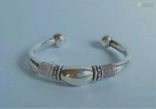 Vintage sterling silver bangle bracelet hand made