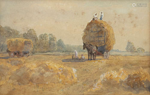 Mildred Anne Butler RWS (1858 - 1941)Harvesting Watercolour, 11.5 x 17.5cm (4½ x 6¾'')