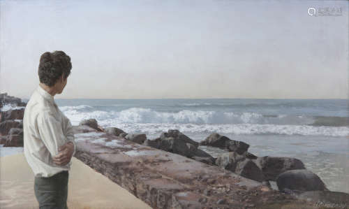 Patrick Hennessy RHA (1915-1980)Sea Wall (1972)Oil on canvas, 38 x 64cm (15 x 25¼'')