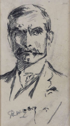 Paul Henry RHA (1877-1958)Sketch for a PortraitCharcoal, 16 x 9.5cm (6¼ x 3¾'')SignedProvenance: