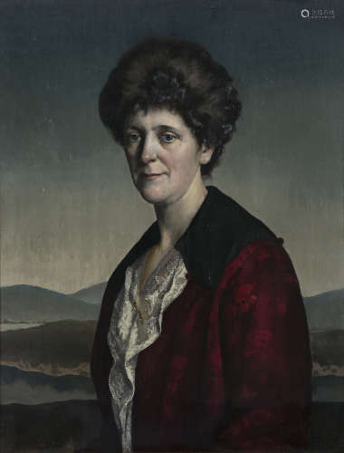 Gerald Leslie Brockhurst (1890-1978)Portrait of Charlotte Elizabeth Hollingsworth Oil on board, 60