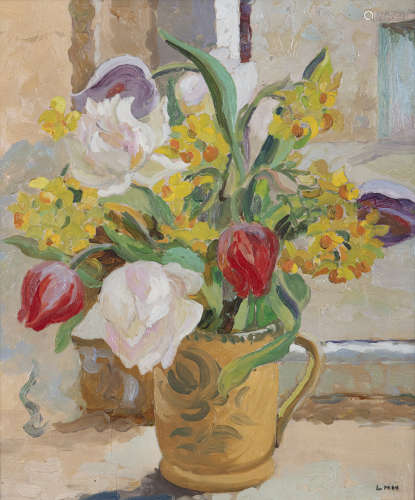 Letitia Marion Hamilton RHA (1878-1964)Still Life of Flowers in a JugOil on board, 39 x 32cm (15¼