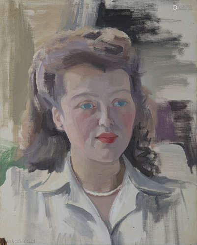 Frances Kelly ARHA (1908-2002)Portrait of a Young WomanOil on canvas, 57 x 47.5cm (22½ x 18¾'')