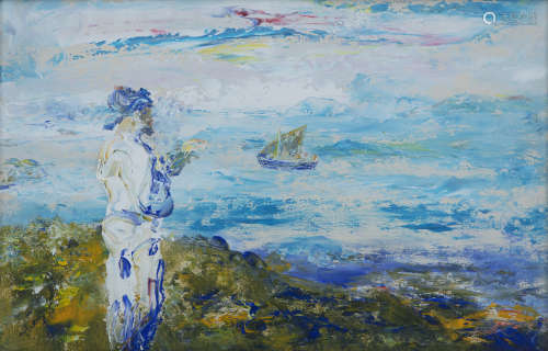 Jack Butler Yeats RHA (1871-1957)Bound for the Islands (1952)Oil on board, 23 x 35.5cm (9 x 14'')