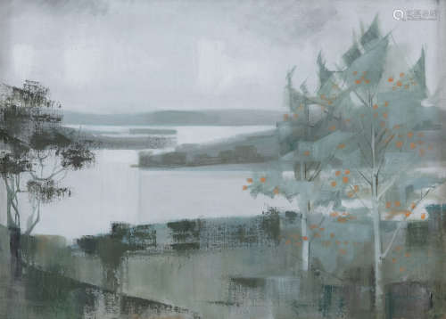 Terence P. Flanagan PRUA RHA (1929-2011)Rowan in the Rain (1967)Oil on canvas board, 40 x 55 cm (15¾