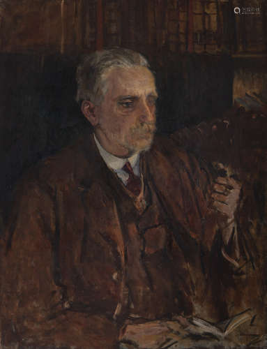 Estella Frances Solomons HRHA (1882-1968)Portrait of Seamus O'SullivanOil on canvas, 91 x 71cm (