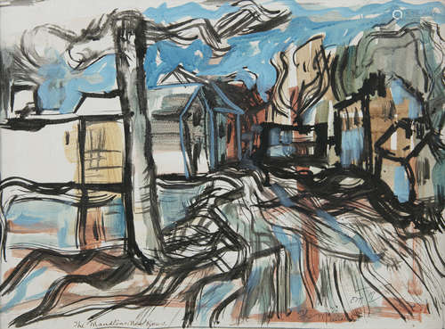 Tony O'Malley HRHA (1913-2003)The Maudlins, New RossMixed media on paper, 33 x 42cm (13 x 16½'')