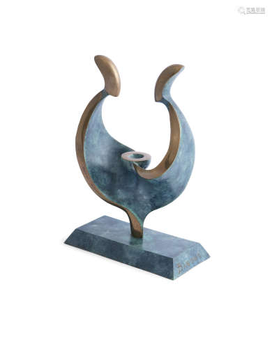 Sandra Bell (b.1954)Two FiguresBronze, 25cm high (9¾'')Edition 1/8; dated 2001Signed with initials