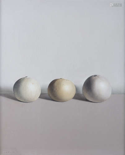 Liam Belton RHA (b.1947)Three GourdsOil on canvas, 50 x 40cm (19¾ x 15¾'')SignedExhibited: RHA