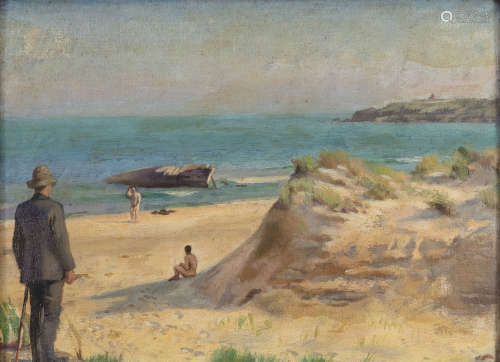 Patrick Tuohy RHA (1893-1930)The Strand Near Arklow (Previously known as Brittas Bay)Oil on board,