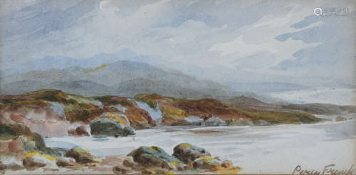 William Percy French (1854-1920)Coastal SceneWatercolour, 10.5 x 21cm (4 x 8¼'')Signed