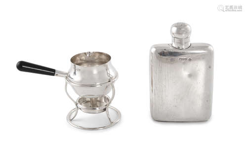 A SMALLL SILVER HOT-TODDY WARMER AND STAND, London 1924, mark of Goldsmiths & Silversmiths