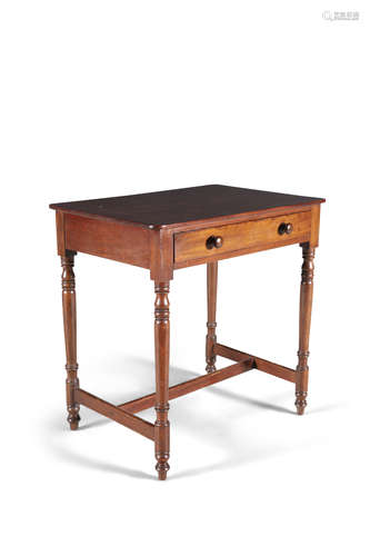 A VICTORIAN MAHOGANY CHAMBER TABLE, mid 19th century, of rectangular shape with rounded corners,