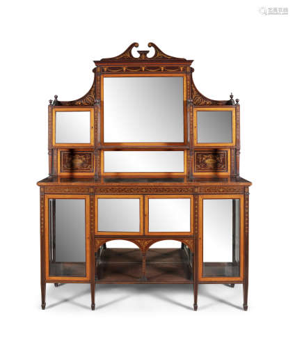 A MAHOGANY, SATINWOOD AND MARQUETRY INLAID CHIFFONIER, 19th century, attributed to Edwards &