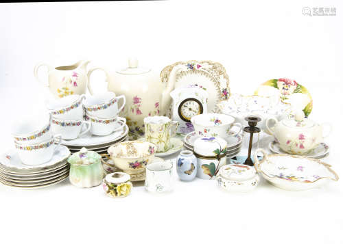 A quantity of continental ceramics, mostly German, including transfer printed six plate setting