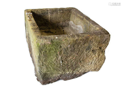 A large stone trough, of rectangular shape, 60cm x 47cm Generally good