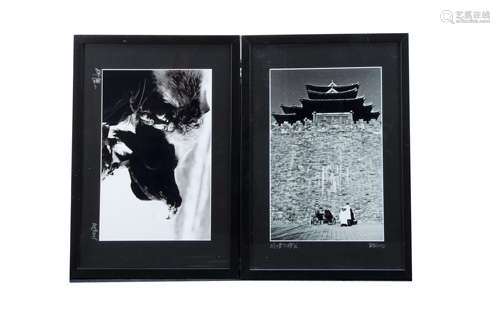 A collection of black and white photographs, some dated 1950, some early 2000s of Mongolia, Tibet,