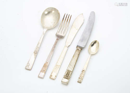 A quantity of Community plated flatware, and various other silver plated Art Deco flatware including