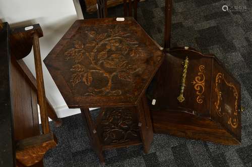 A rosewood and satinwood inlaid coal scuttle, with brass fittings, 32cm wide x 44cm deep x 32cm high