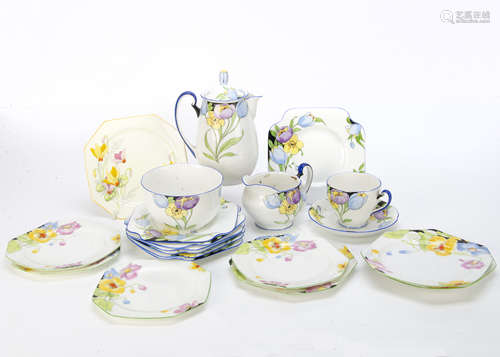 A part Grafton and Paragon china teaset, including a Paragon hot water, milk jug, sugar bowl, teacup