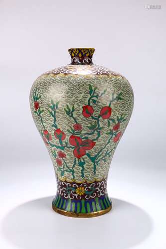 A CHINESE CLOISONNE ENAMEL FLORAL VASE