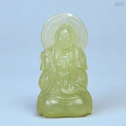 A YUAN DYNASTY JADE GUANYIN