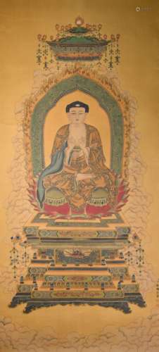 DING GUANPENG    CHINESE PAINTING OF BUDDHA IMAGE