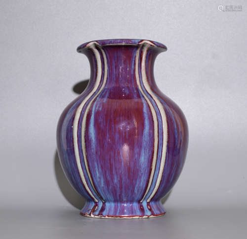 A KILN TRANSMUTATION RED GLAZE ZUN