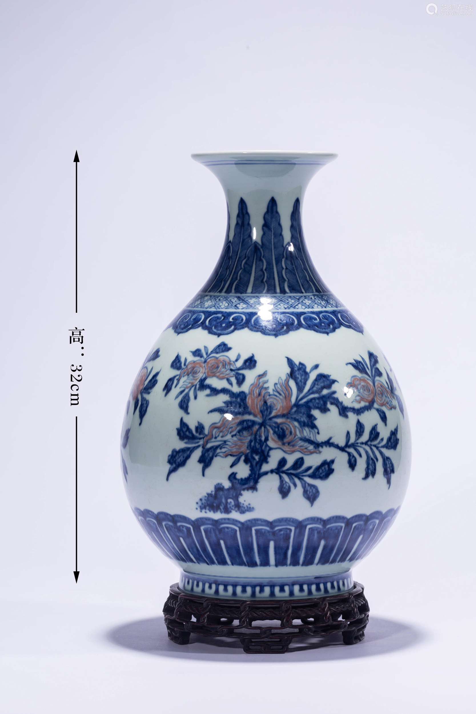 清乾隆青花釉里红三多纹玉壶春瓶 Deal Price Picture 清乾隆青花釉里红三多纹玉壶春瓶 Deal Price Picture