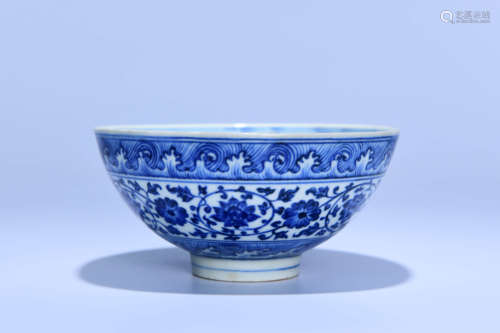 A CHINESE TWINE PATTERN PORCELAIN BOWL