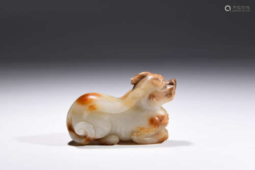 A CHINESE JADE ‘BEAST’ ORNAMENT