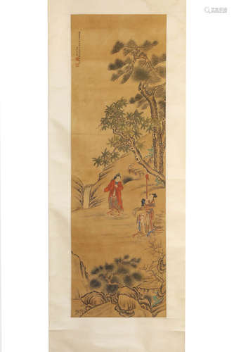 A CHINESE PAINTING SCROLL, JIANG TINGXI MARK