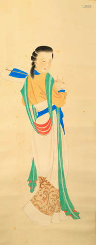 A CHINESE FIGURE PAINTING, ZHANG DAQIANMARK