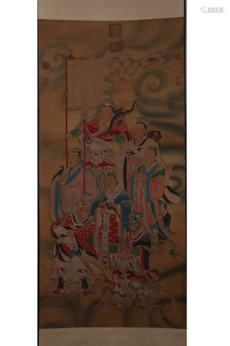 A CHINESE SUPERNATURAL BEING PAINTING, ZHANG NING MARK