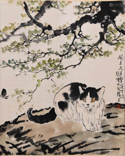 A CHINESE CAT PAINTING