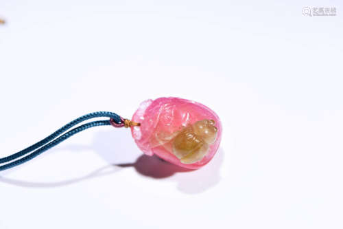 A CHINESE TOURMALINE PENDANT