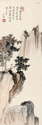 A CHINESE LANDSCAPE PAINTING,PU XINYU MARK