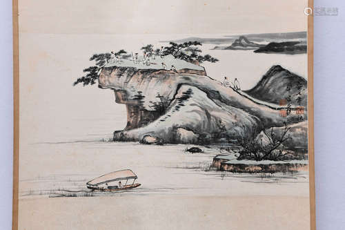 A CHINESE LANDSCAPE PAINTING,ZHANG DAQIAN MARK