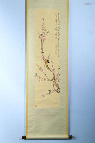 A CHINESE FLOWER AND BIRD PAINTING