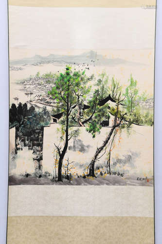 A CHINESE LANDSCAPE PAINTING,WU GUANZHONG MARK