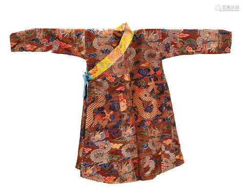 A CHINESE IMPERIAL EMBROIDERED ROBE