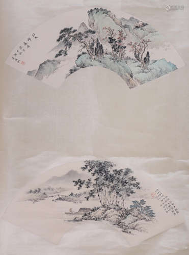 A CHINESE LANDSCAPE PAINTING,WU HUFAN MARK