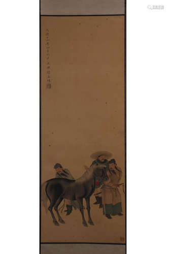 A CHINESE HORSE PAINTING, ZHAO MENGFU MARK