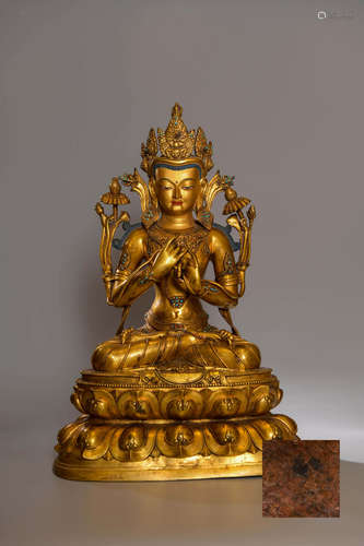 A CHINESE FIGURE STATUE OF VAJRASATTVA