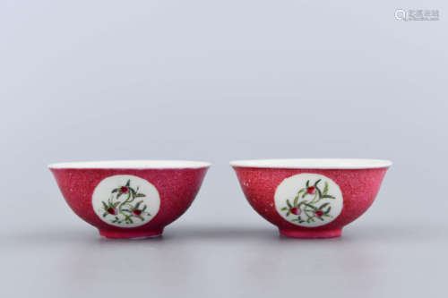 A PAIR OF CHINESE FAMILLE ROSE FLORAL PORCELAIN BOWL