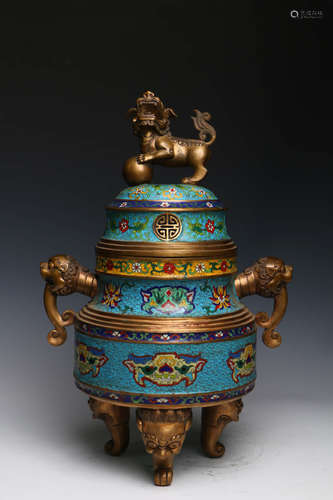 A Chinese Cloisonne Incense Burner