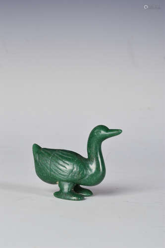 A Chinese Jade Carved Duck