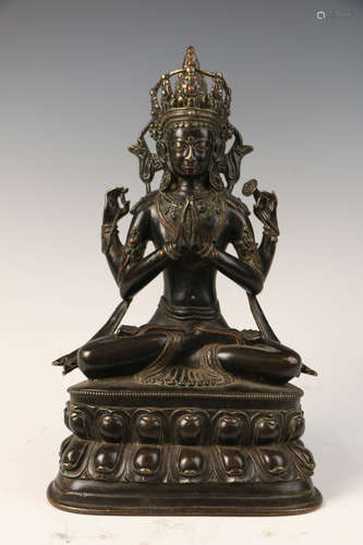 A Chinese Bronze Sitting Buddha Statue